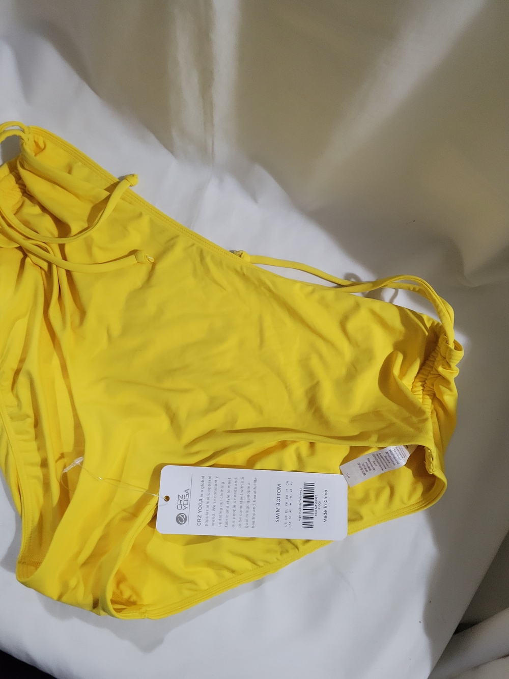CRZ YOGA Yellow Swim Bottoms with Side Ties